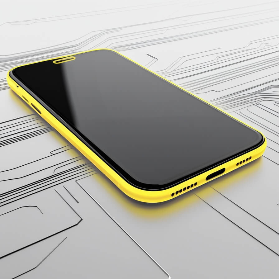 Glowing smartphone on black cyber backdrop representing phone security checklist