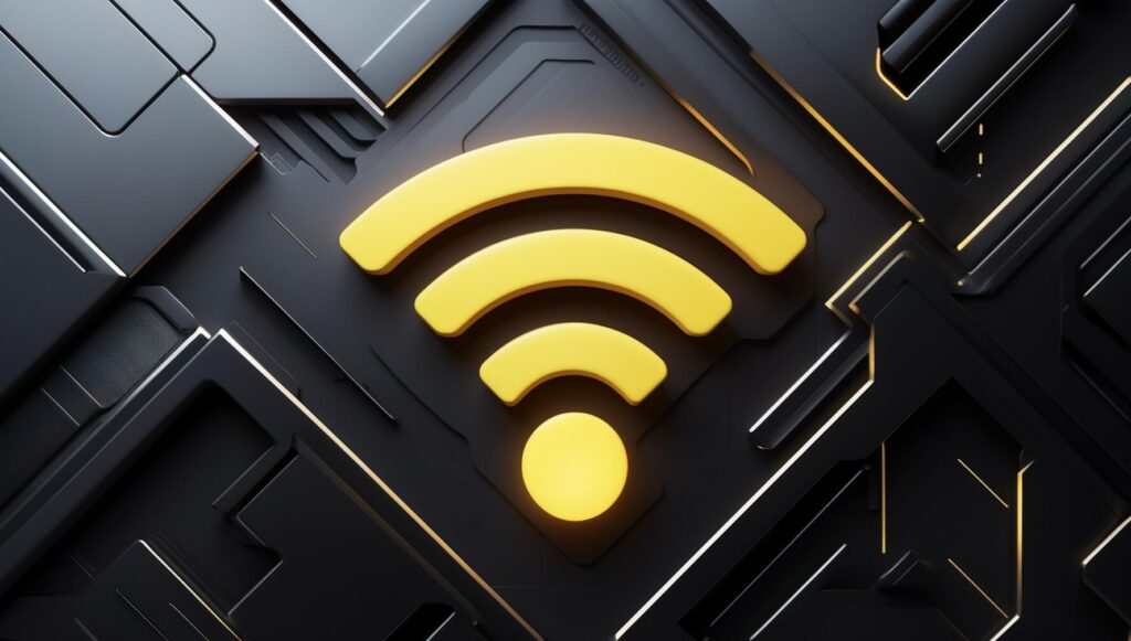 VPN Basics: What It Is, When You Need It, and How to Choose Black and yellow Wi-Fi icon symbolizing safer internet use on public networks.
