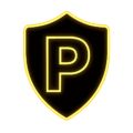 privynox logo – black shield with yellow glow