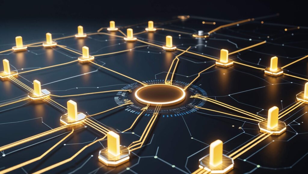 What Is the Dark Web? The Reality Behind the Hidden Internet (2026 Guide) Illustration showing encrypted internet traffic routed through multiple nodes to protect user anonymity